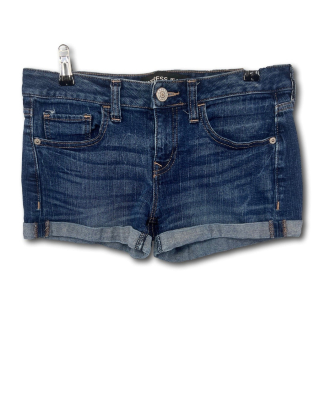 Express Denim Jean Shorts Mid Rise Women’s Size 4 Medium Blue Wash
